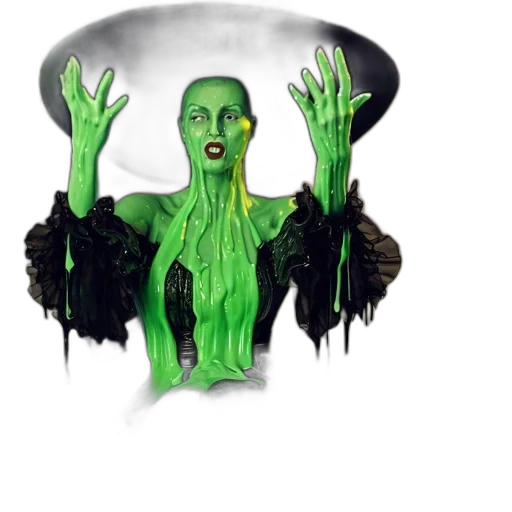 creature, mask, concept art, fantasy art, comic book art, 3d render, outer space, green transparent PNG cut-out