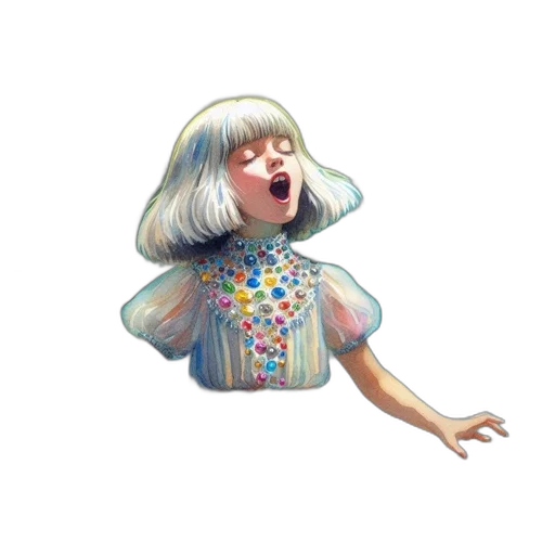hair, dress, creature, face, concept art, 3d render, cartoon, fantasy art transparent PNG cut-out