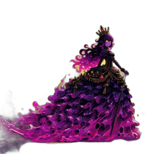 dress, crown, dragon, mask, concept art, 3d render, fantasy art, pixel art transparent PNG cut-out