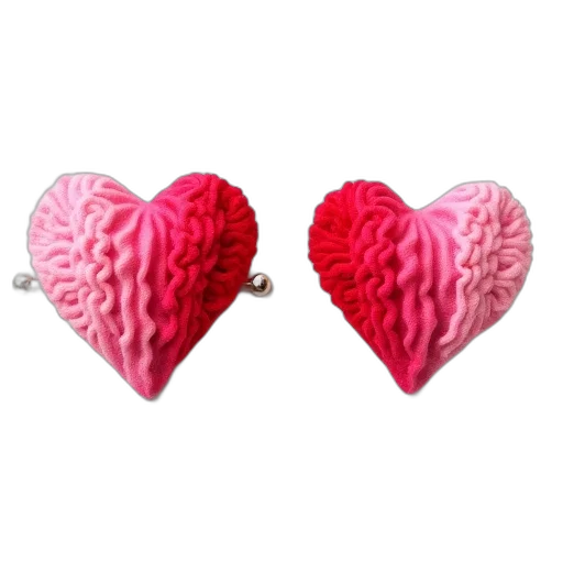 jewelry, crown, jacket, 3d render, pair, heart-shaped, brooches, pink transparent PNG cut-out
