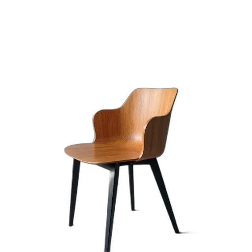 furniture, hair, 3d render, photorealistic, concept art, wooden, chair, curved transparent PNG cut-out
