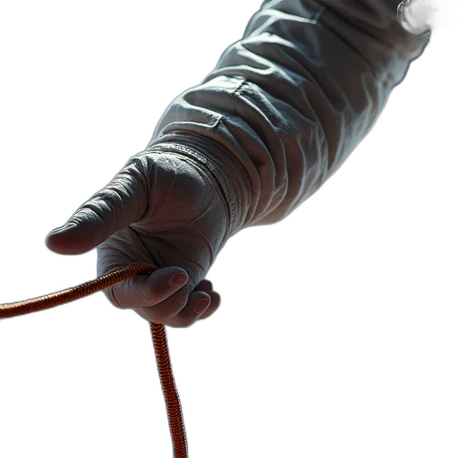 staff, jacket, weapon, umbrella, 3d render, concept art, photorealistic, close-up transparent PNG cut-out