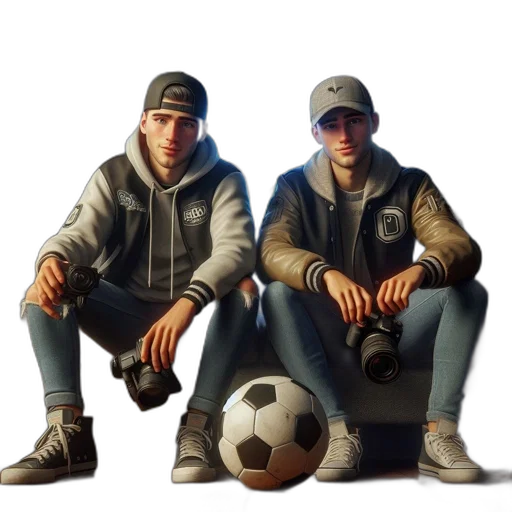 jacket, hat, shoes, concept art, pixel art, photorealistic, 3d render, two transparent PNG cut-out