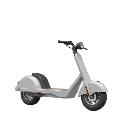 3d render, photorealistic, concept art, white, modern, sleek, electric, scooter transparent PNG cut-out