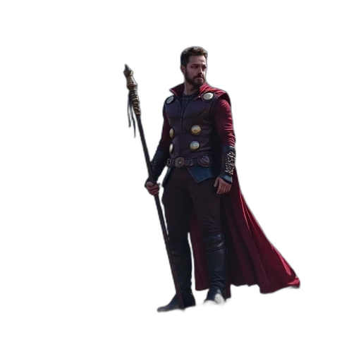 sword, staff, weapon, jacket, concept art, 3d render, fantasy art, pixel art transparent PNG cut-out