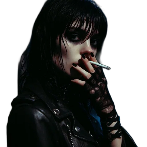 jacket, face, jewelry, weapon, cyberpunk, photorealistic, concept art, comic book art transparent PNG cut-out