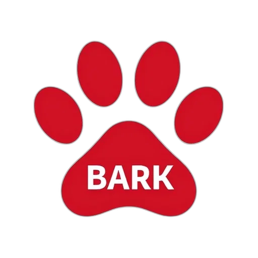 red, paw, print, word, bark, written, white, capital transparent PNG cut-out