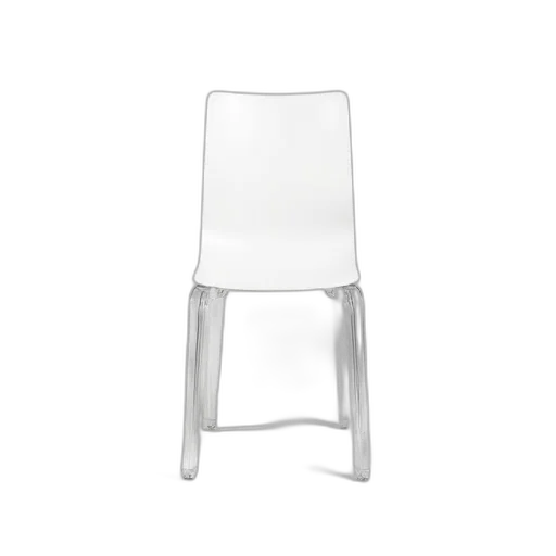 furniture, 3d render, white, chair, clear, plastic, legs transparent PNG cut-out