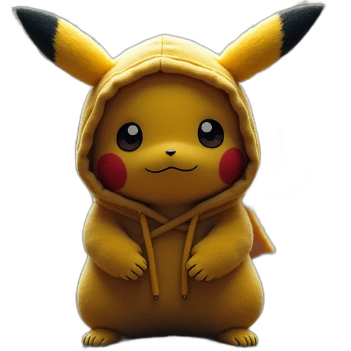 animal, creature, 3d render, concept art, photorealistic, pikachu, hoodie, artwerkee transparent PNG cut-out