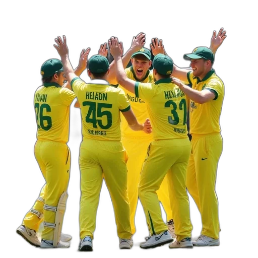 australia, players, celebrate, wicket, during, icc, cricket, world transparent PNG cut-out