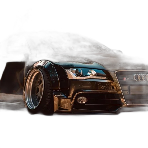 car, concept art, photorealistic, fantasy art, watercolor, fog, snow, fire transparent PNG cut-out