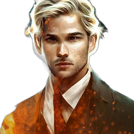 face, jacket, dragon, staff, fantasy art, concept art, photorealistic, comic book art transparent PNG cut-out