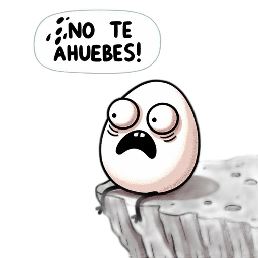 comical, illustration, displays, concerned, anthropomorphic, creature, near, edge transparent PNG cut-out