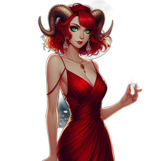 dress, fantasy art, concept art, comic book art, pixel art, red, enigmatic, woman transparent PNG cut-out