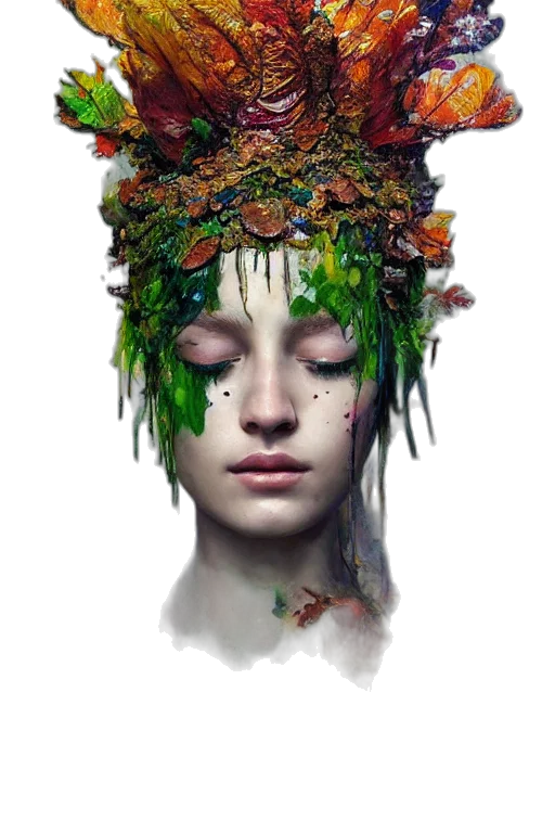 mask, crown, face, creature transparent PNG cut-out