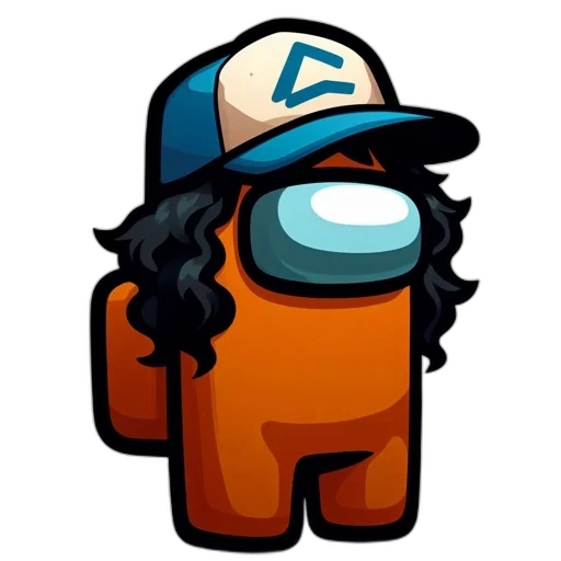 hat, pixel art, cartoon, concept art, comic book art, character, game, among transparent PNG cut-out