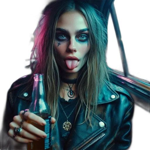jacket, jewelry, face, staff, cyberpunk, photorealistic, concept art, fantasy art transparent PNG cut-out