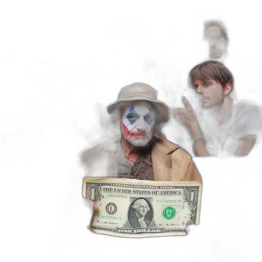 mask, face, concept art, fire, individual, dressed, like, joker transparent PNG cut-out
