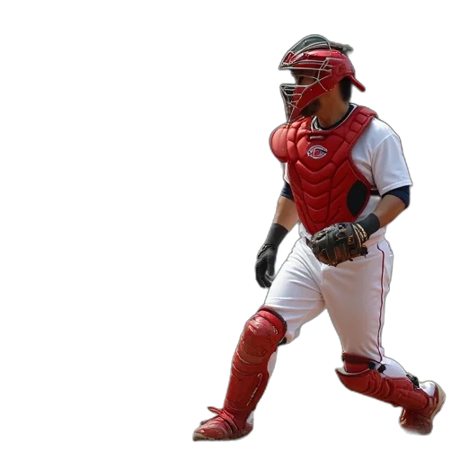 3d render, red, sox, outfielder transparent PNG cut-out