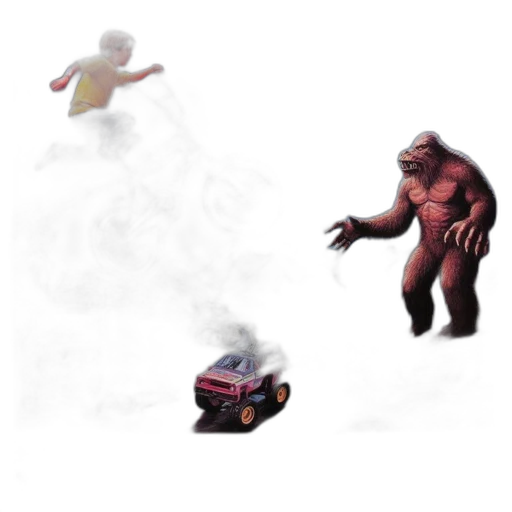 creature, robot, car, concept art, pixel art, 3d render, comic book art, fog transparent PNG cut-out