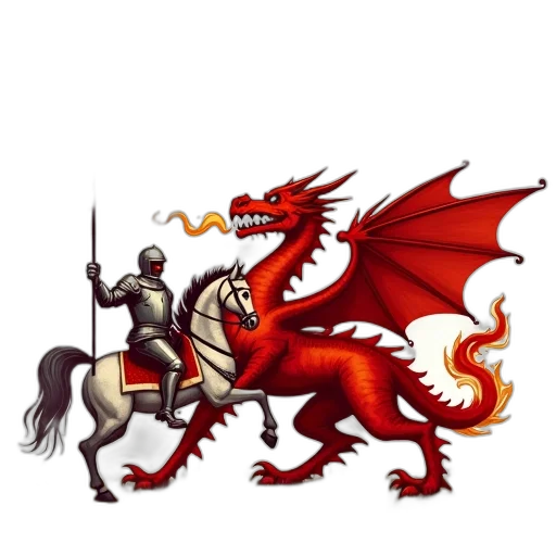 dragon, sword, staff, fantasy art, concept art, pixel art, stylized, illustration transparent PNG cut-out
