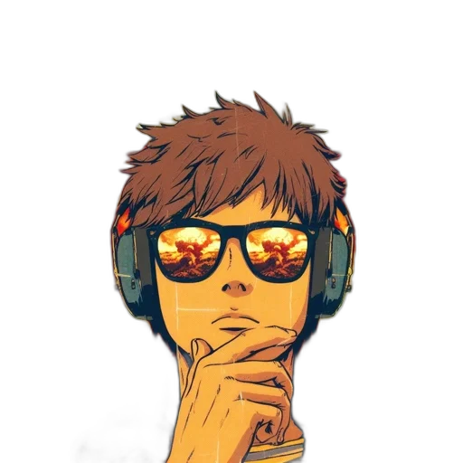 face, cartoon, pixel art, anime, comic book art, golden, animated, male transparent PNG cut-out