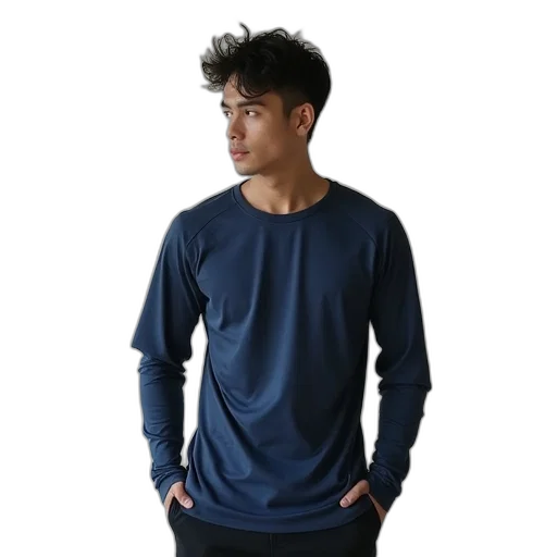 jacket, staff, hair, 3d render transparent PNG cut-out