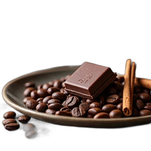 food, 3d render, photorealistic, close-up, image, plate, piece, chocolate transparent PNG cut-out