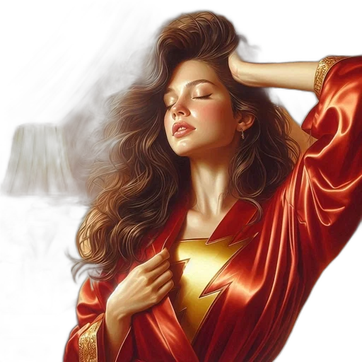 hair, dress, jewelry, comic book art, photorealistic, fantasy art, oil painting, fire transparent PNG cut-out