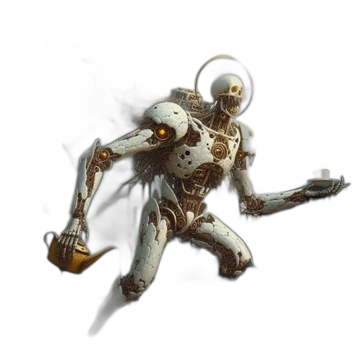 robot, creature, weapon, concept art, 3d render, comic book art, fantasy art, outer space transparent PNG cut-out