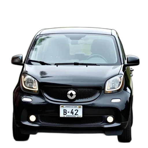 car, small, black, license, plate, reads, b-4-2, parked transparent PNG cut-out