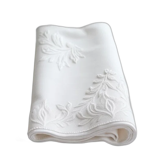 crown, white, embroidered, cloth, intricate, patterns, neatly, folded transparent PNG cut-out