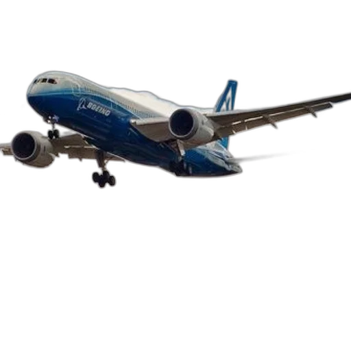 photorealistic, 3d render, blue, boeing, airplane, flying, through, sky transparent PNG cut-out