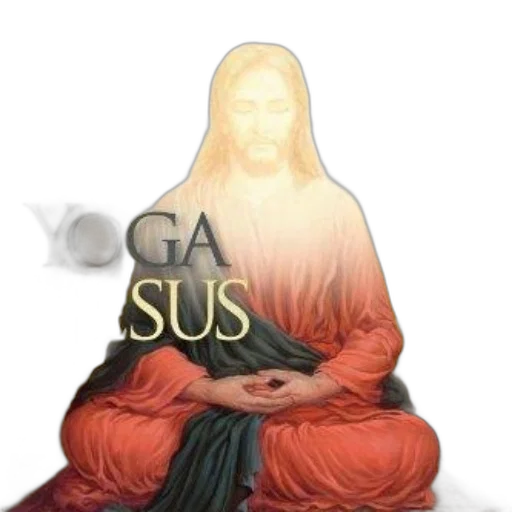vaporwave, photorealistic, 3d render, yoga, jesus, book, cover, features transparent PNG cut-out