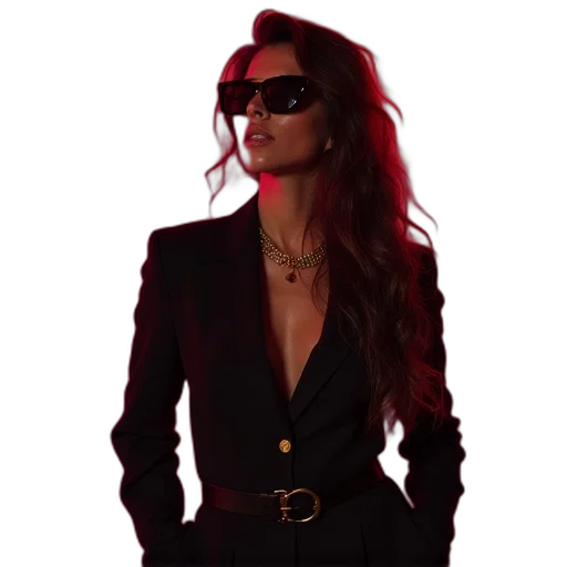 jacket, jewelry, staff, person transparent PNG cut-out