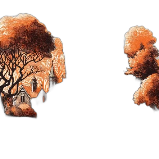 tree, hair, face, mask, concept art, watercolor, photorealistic, 3d render transparent PNG cut-out