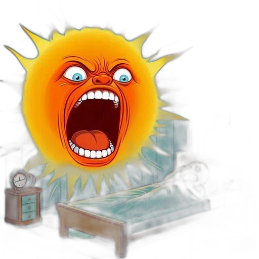 3d render, concept art, photorealistic, sunset, large, fiery, sun, creature transparent PNG cut-out