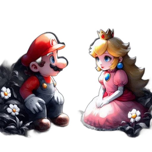 crown, dress, pixel art, concept art, watercolor, 3d render, monochrome, dark transparent PNG cut-out