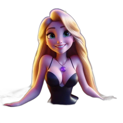 dress, crown, cartoon, concept art, 3d render, fantasy art, animated, woman transparent PNG cut-out