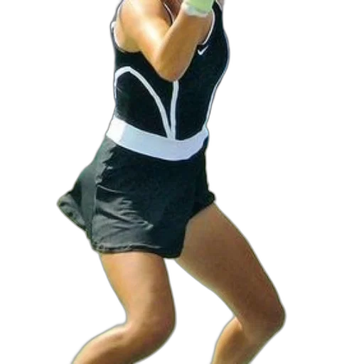 dress, staff, photorealistic, female, tennis, player, black, white transparent PNG cut-out