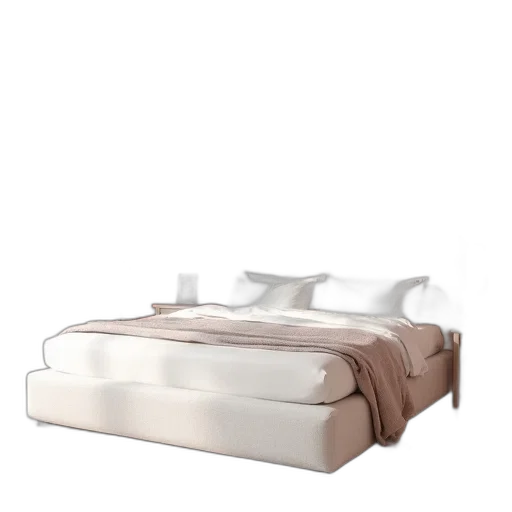 furniture, crown, 3d render, photorealistic, earth tones, bedroom, white, bed transparent PNG cut-out