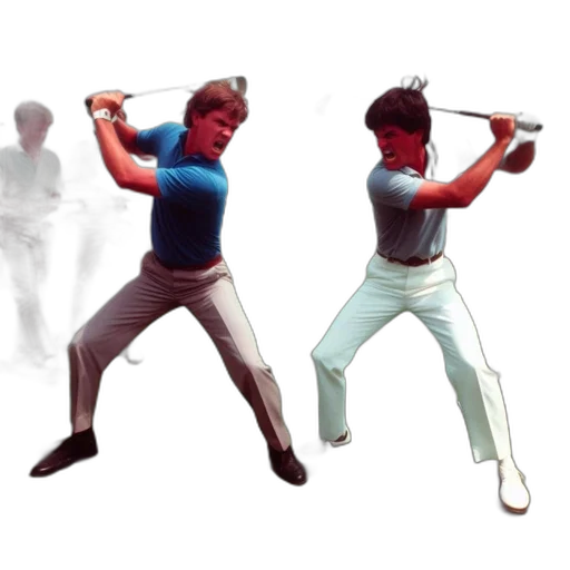staff, concept art, pixel art, 3d render, vaporwave, two, men, pose transparent PNG cut-out