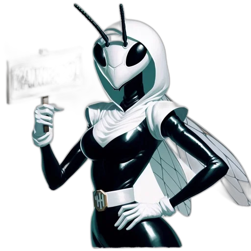 robot, staff, concept art, comic book art, 3d render, vaporwave, outer space, monochrome transparent PNG cut-out