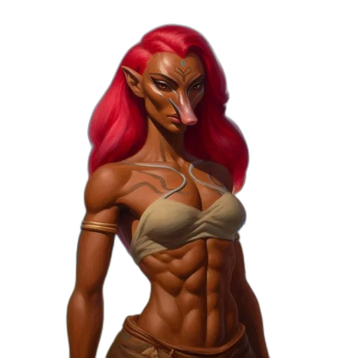fantasy art, concept art, pixel art, photorealistic, anthropomorphic, woman, distinctive, traits transparent PNG cut-out