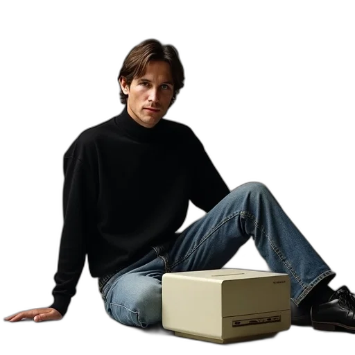furniture, robot, shoes, jacket, vaporwave, photorealistic, young, steve transparent PNG cut-out