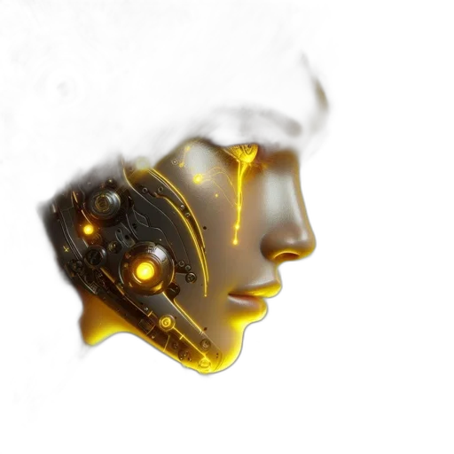 mask, robot, crown, face, 3d render, concept art, cyberpunk, fantasy art transparent PNG cut-out