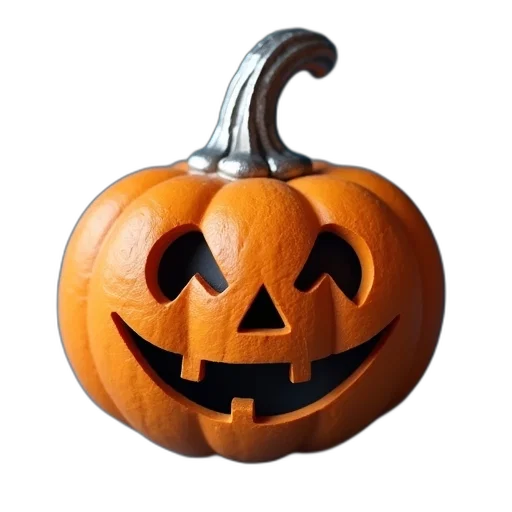 mask, face, 3d render, photorealistic, halloween-themed, pumpkin, decoration, smiling transparent PNG cut-out
