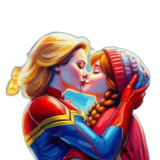 comic book art, concept art, pixel art, fantasy art, snow, outer space, neon lights, romantic transparent PNG cut-out