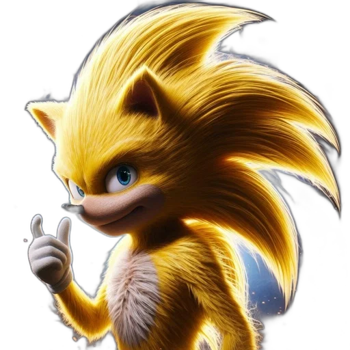 animal, creature, hair, concept art, fantasy art, 3d render, comic book art, sonic transparent PNG cut-out