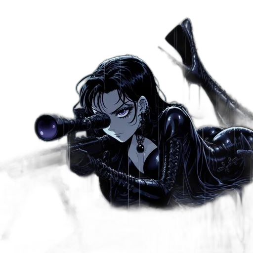 weapon, sword, comic book art, concept art, cyberpunk, fantasy art, dark, girl transparent PNG cut-out